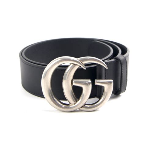 gucci black belt with silver buckle|gucci ladies black leather belt.